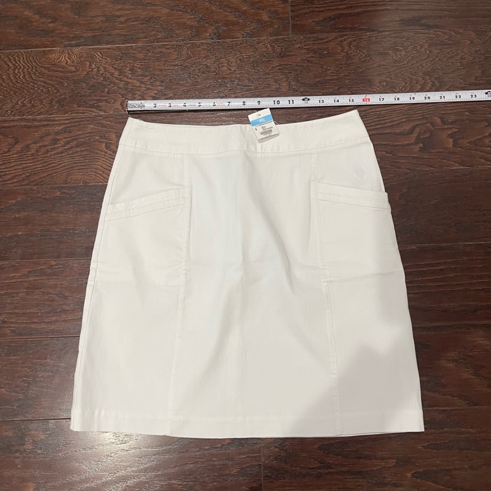 J. Mclaughlin Women White Straight Pocket Skirt Size 8 Classic Minimalist NEW